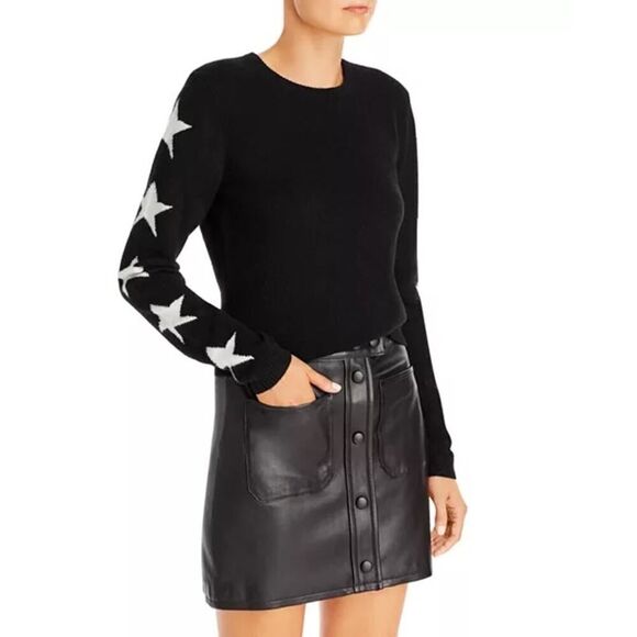 AQUA Cashmere Star Sleeve Cashmere Sweater - 100% Exclusive XS MSRP $200 - Picture 1 of 6